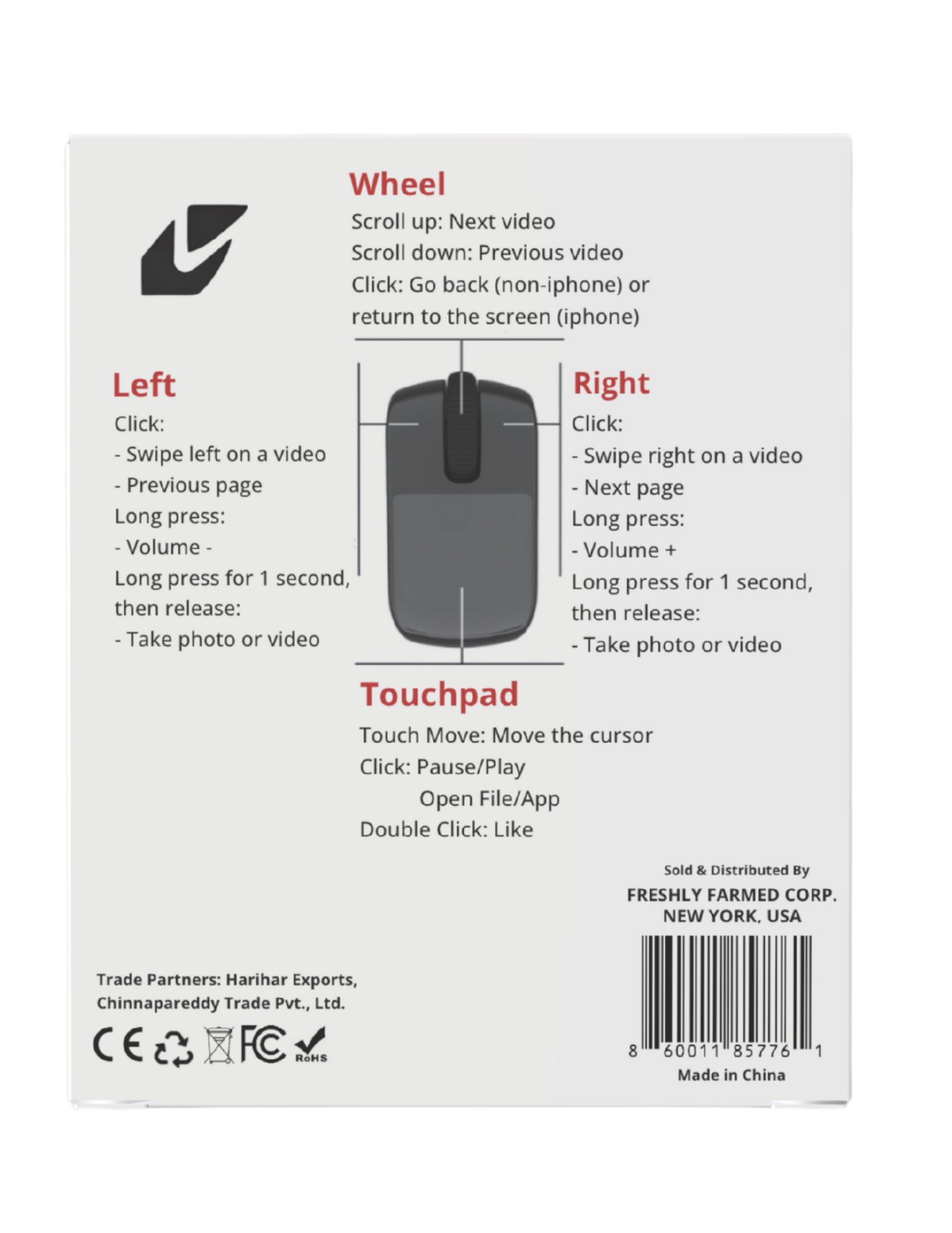 Multifunctional Wireless Ring Mouse